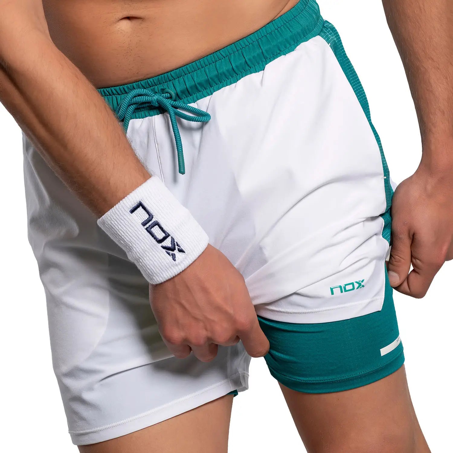 NOX Shorts Herr PRO White/Ivy Green