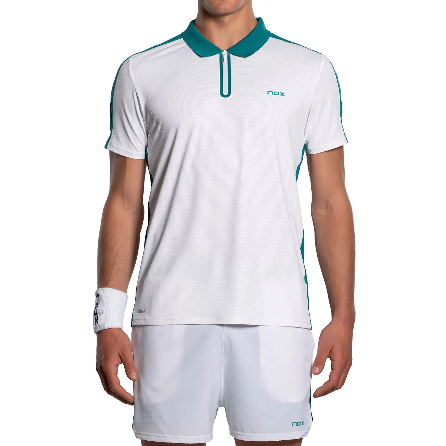NOX Pikétröja Herr PRO White/Ivy Green