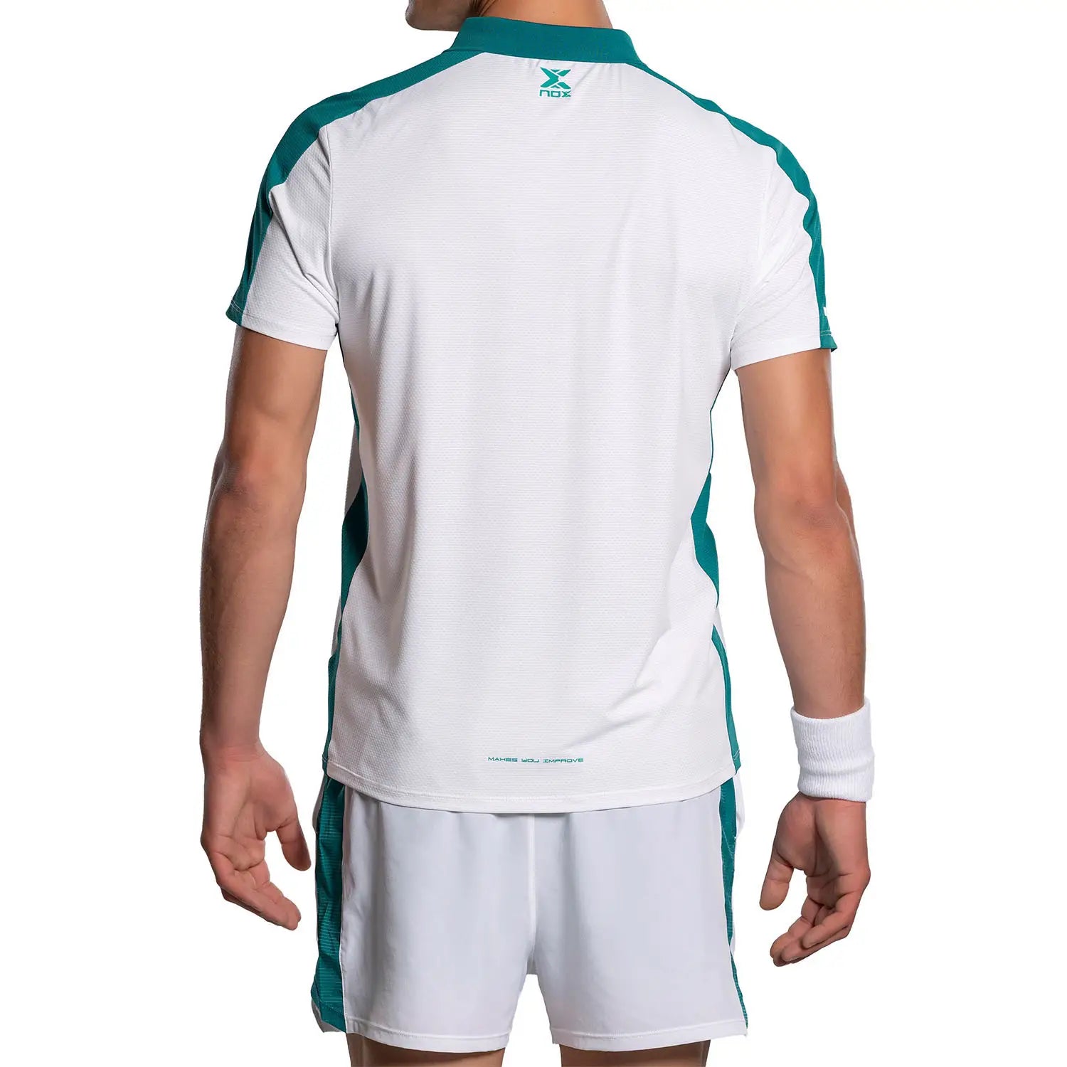 NOX Pikétröja Herr PRO White/Ivy Green